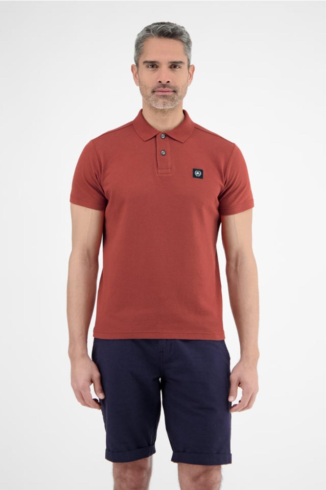 POLOSHIRT IN ZACHTE WAFELPIQUE KWALITEIT 2543204 331 Earth red